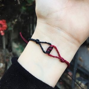 4 Elements Burgundy/Black Macrame Bracelet
